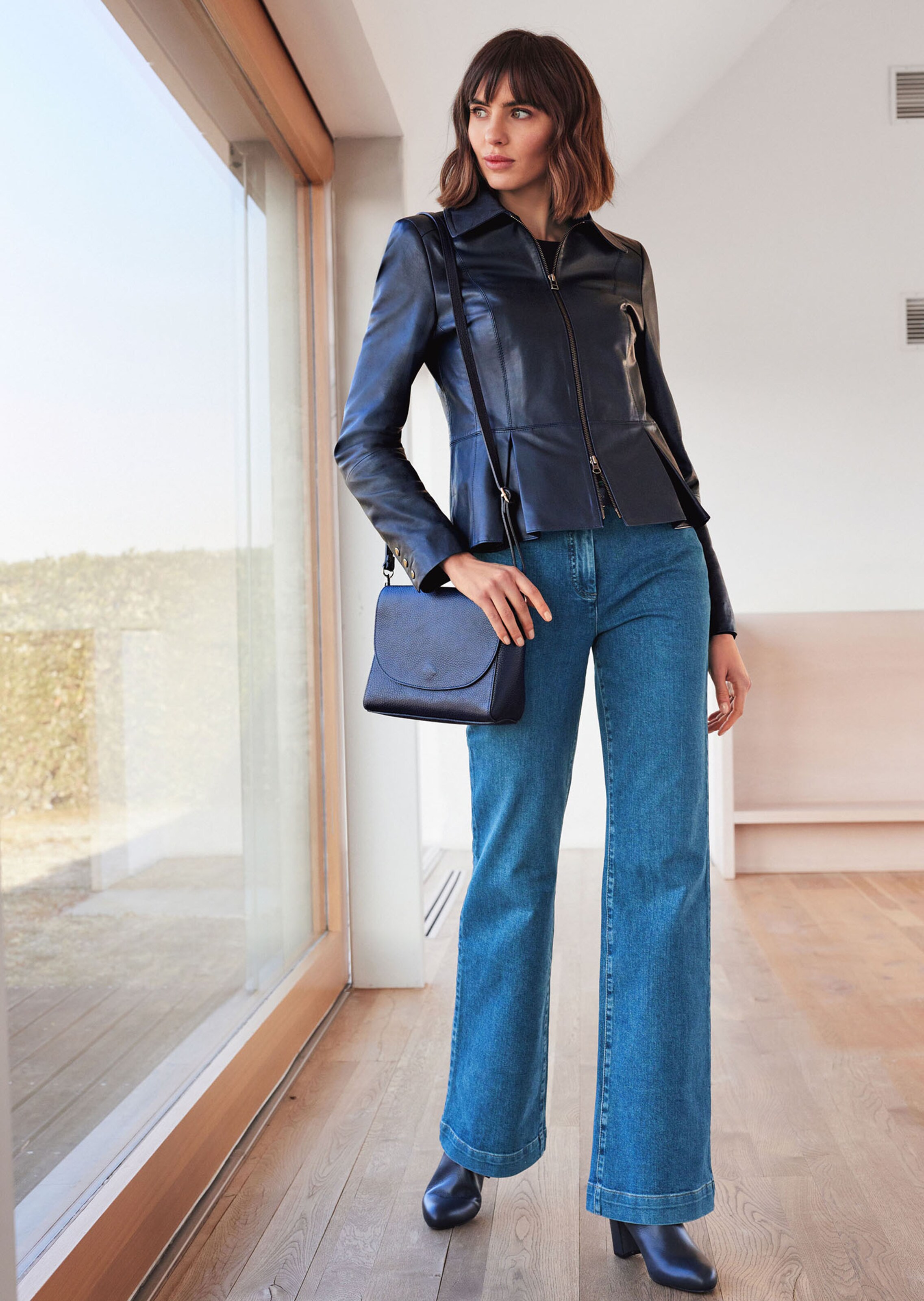 Feine lederjacke damen Clearance